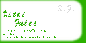 kitti fulei business card